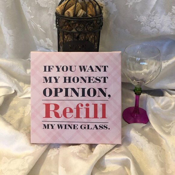 "Wine" Canvas/Wood Sign - Picture 1 of 7